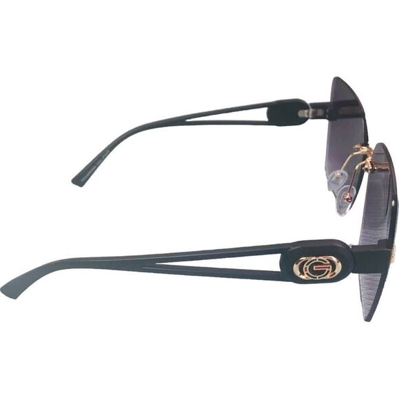 NEW Fashion Inspired Black GG Gradient Sunglasses - Picture 4 of 7
